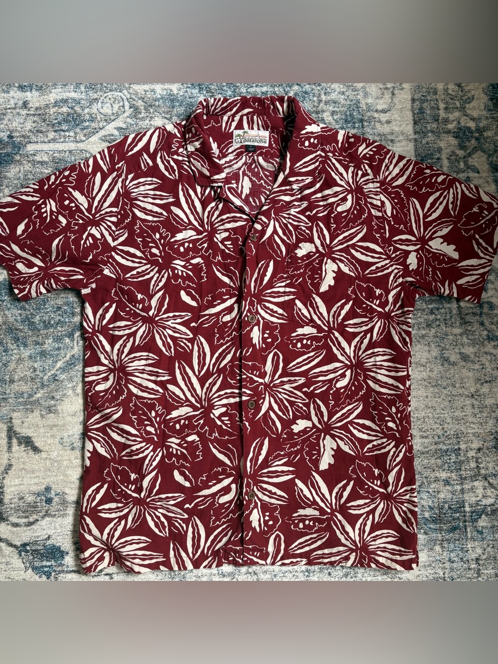 Patagonia Limited Edition Pataloha “Drum Fire” Large Button Up Shirt